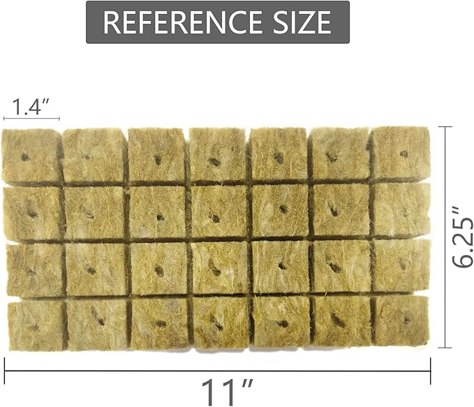 Rockwool Cubes,28Pack Rock Wool Planting Cubes with Holes,Rockwool Grow Used to Promote Vigorous Plant Reproduction,Cutting,Cloning and Seed Hydroponic Growth Medium (28)