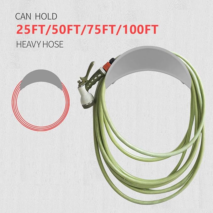 Water Hose Holder, Hose Holders Organizer for Outside Can Accommodate Large Hoses, Wall Mount Garden Hose Holder Hanger for Storage Waterhose