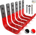 4 Inch Garage Hooks, 6 Pack Heavy Duty Wall Hooks for Hanging, Ladder Hangers for Garage Wall Mount, Steel J Utility Garden Hose Holder Tool Organizers and Storage(55lbs)