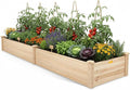 Hollyone 8×2ft inches Wood Raised Garden Bed Frame Planters Wooden Elevated Planting Planter Box for Outdoor Herb Vegetables Flowers Grass Lawn Yard Patio - Natural 96 x 24 x 11in