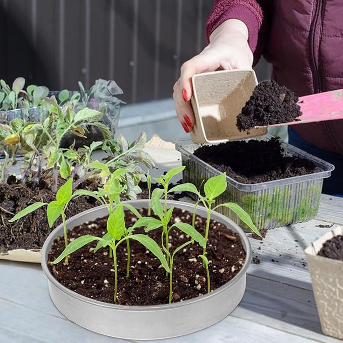 Stainless Steel Sprouting Tray Lid with Base for 20cm Germination Tray, Indoor Gardening Accessory for Vegetable Seed Starting and Microgreens Growing