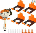 Garage Organizer Trimmer Rack, Garden Power Tool Hanger Weed Whackers Holder Wall Mounted for Grass Trimmer, Hedge Trimmer, Garage Trimmer, Garden Tools,4 Pack(Orange)
