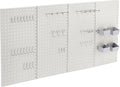 Amazon Basics Rectangular Metal Pegboard Wall Organizer, Tool Storage Organization System, Rust and Scratch Resistant, 48-Piece Kit, Gray