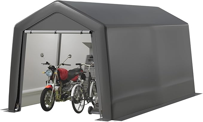 CuisinSmart Portable Shed, Outdoor Storage Shelter, 8x12x7.7 ft Heavy Duty Waterproof Storage Tent Sheds with Roll-up Zipper Door, for Motorcycle, Bike, Garden Tools