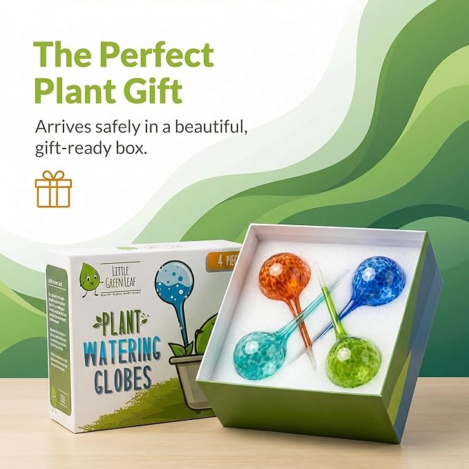 Automatic Plant Watering Globes Self Watering Planter Inserts (Set of 4) | Hands Free Multicolor Glass Bulbs | Planter Spikes to Support Indoor & Outdoor Plant Health (100ml)