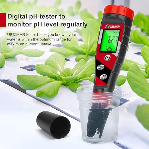 pH Meter for Water Hydroponics Supplies - pH Up and Down Tester Digital PPM Meter EC Meter Combo for Home Growers – Accurate pH Tester TDS EC Reader for Hydroponics