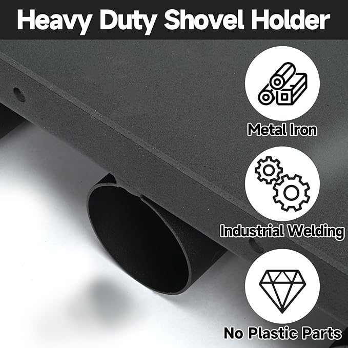 Shovel Holder for Truck Metal Trailer Tool Rack with 8 Holes in 2 Groups Heavy Duty Truck Bed Tool Box Mount Garden Tool Organizer for Rakes Shovels Hoes Landscape Hand Tools Rack