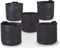 247Garden 5-Pack 10-Gallon Aeration Fabric Pot/Plant Grow Bag w/Handles (260 GSM, Black, 13H x 15D)