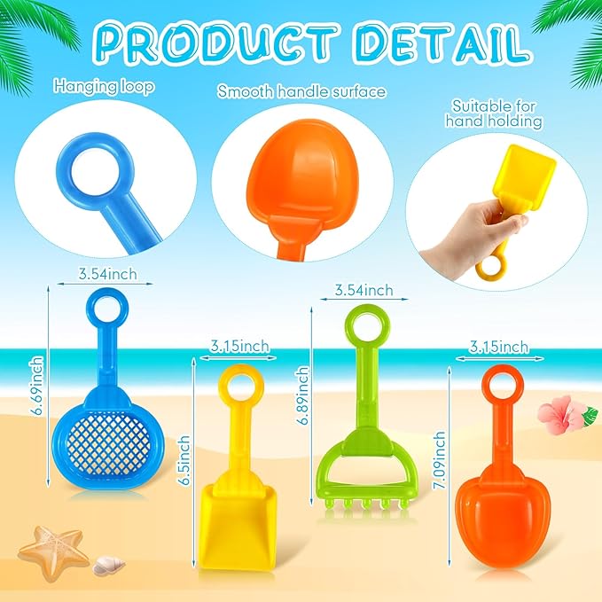 Sosation 24 Pcs Kids Watering Can Set 12 Plastic Small Watering Can Bulk 12 Shovels Gardening Tools Sand Toy Mini Water Buckets Play Kit for Flower Soil Planting Loosening Digging Trowel Rake Beach