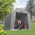 Quictent 8x8FT Outdoor Storage Shed Shelter with Roll-Up Mesh Windows, Heavy Duty Portable Garage for Motorcycle, Bike, Lawn Mower Waterproof Storage Tent with Reinforced Frame,Sliver Gray