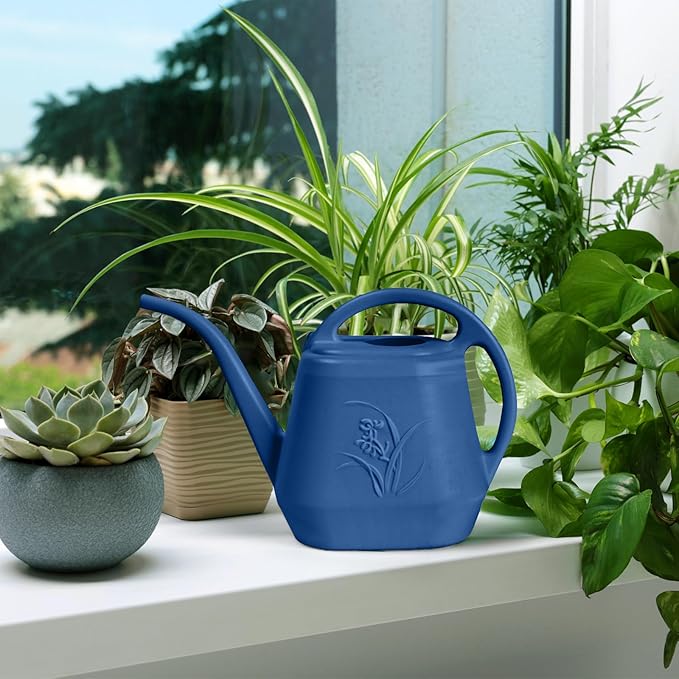 Plastic Watering Can - for Indoor and Outdoor Plant - 1/2 Gallon - Blue