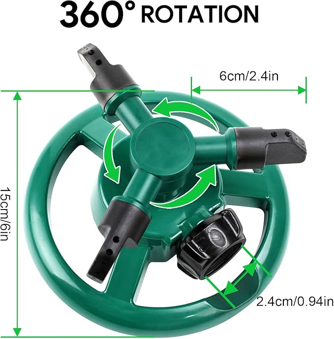 Sprinklers for Yard, Rotating Lawn and Garden Sprinkler for Large Area Coverage, Yard Sprinklers for Kids and Pets Playing
