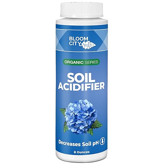 Bloom City's Organic Soil Acidifier - The Best Soil Acidifier Blueberry and Hydrangea Acidic Fertilizer for Optimal Plant Health, Quart (32 oz) (1/2 Pint (8 Ounce))