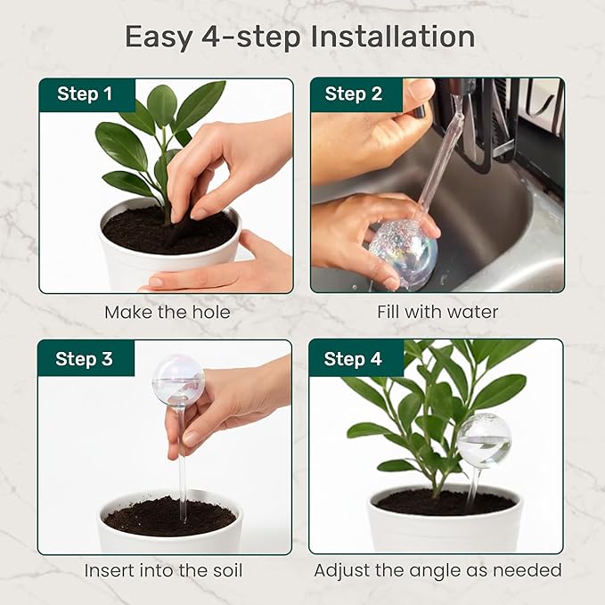 Automatic Plant Watering Globes, Self Watering Planter Inserts (Set of 10) | Clear Plastic Bulbs | 6 × 300ml + 4 × 70ml | Indoor & Outdoor Use