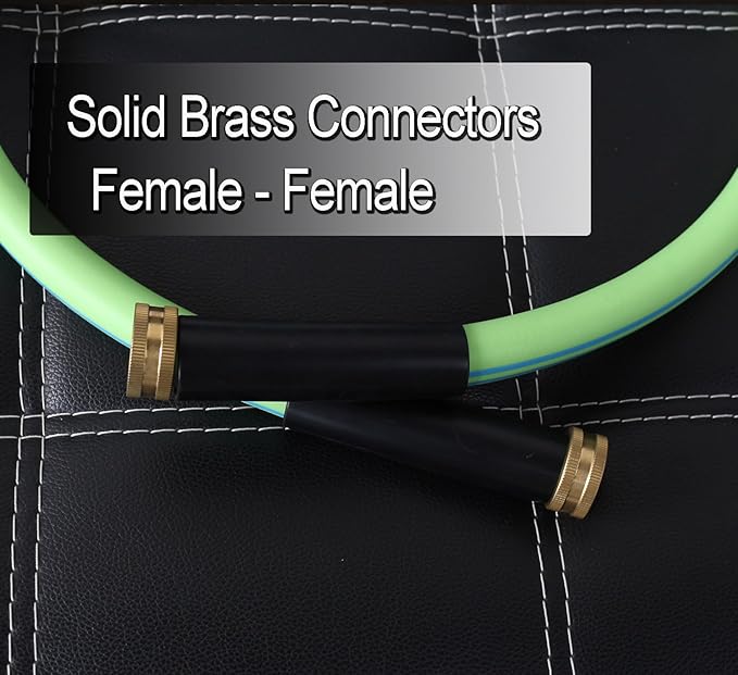 Atlantic Female to Female Lead in Garden Hose 3 ft x 5/8 Inch Green Water Hose Short Connection Leader Hose (3 Feet)