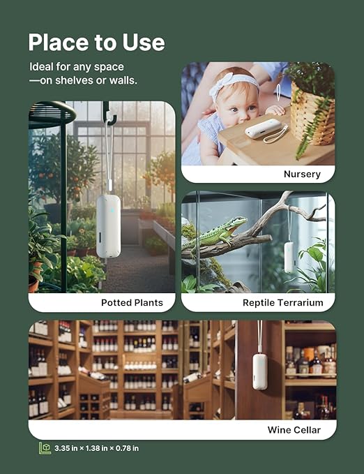 X-Sense 2.0 Indoor WiFi Hygrometer Thermometer, Hygrometer Indoor Humidity with App Control, Temperature Sensor for House, Gardening, Data Storage Export at No Charge, 3 Sensors & 1 Base Station