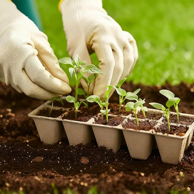 300 Cells Peat Pots Seed Starter Tray 30 Packs Biodegradable Seedling Pots Germination Trays Peat Pot for Seedling Organic Seed Starting Trays kit with (30 packs-300cells)
