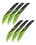 Japanese Teeth Reciprocating Saw Blade 7Inch - Saber Saw Blades Wood Pruning, 6pcs Curved Edge 6TPI for Tree Trimming, Wood/PVC Pipe Cutting, Cr-V Sabre Blades Better Wear Resistance