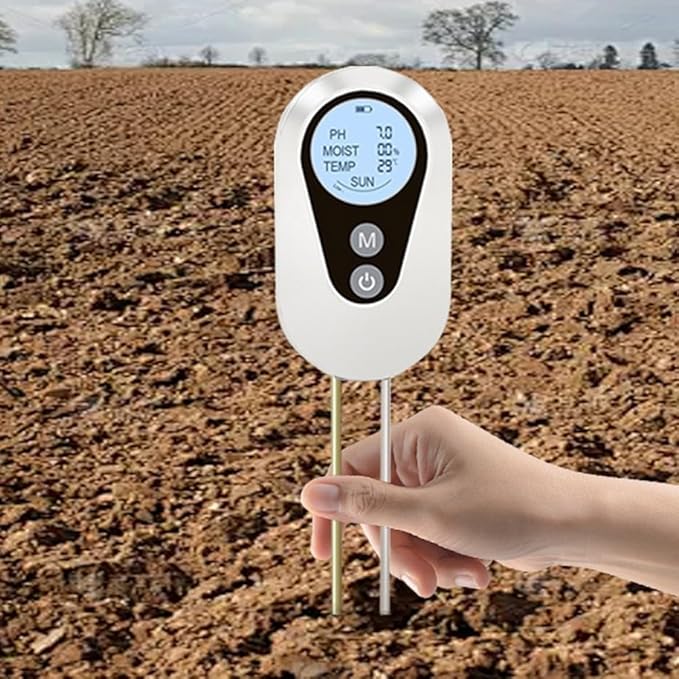 For Garden Lawn and Farm Soil Test Kit 4 in 1 with Soil Moisture Meter PH Meter Temperature and Sunlight Meter