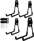 Garage Hooks Heavy Duty with Anti-Slip Coating, Steel Utility Ladder Hooks for Hanging Garden Tools, Hoses, Ropes, Bikes and More (4, 5.3in)