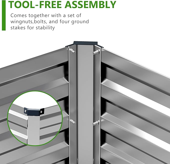 2PCS 7x3x1ft Galvanized Raised Garden Bed Kit,Metal Planter Box for Vegetables,Flowers,Herbs Durable Rust-Resistant Patio Gardening Beds,Silver