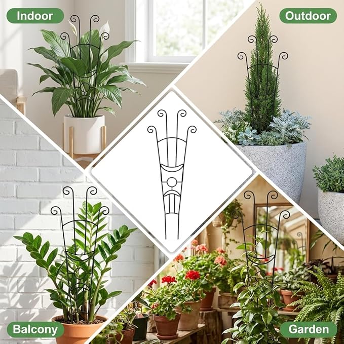 Large Metal Plant Trellis for Potted Plants, 3Pcs, 33 inch, Expandable Trellis, Provide Support for Indoor and Outdoor Plants to Assist Their Healthy Growth