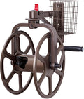 Liberty Garden Single Arm Navigator Hose Reel with Pull Up Latch, Bronze