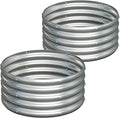 2PCS 2x2x1ft Galvanized Raised Garden Bed Kit-Round Garden Bed Outdoor Planter Box for Vegetables,Flowers,Herbs,Easy Assembly,Silver