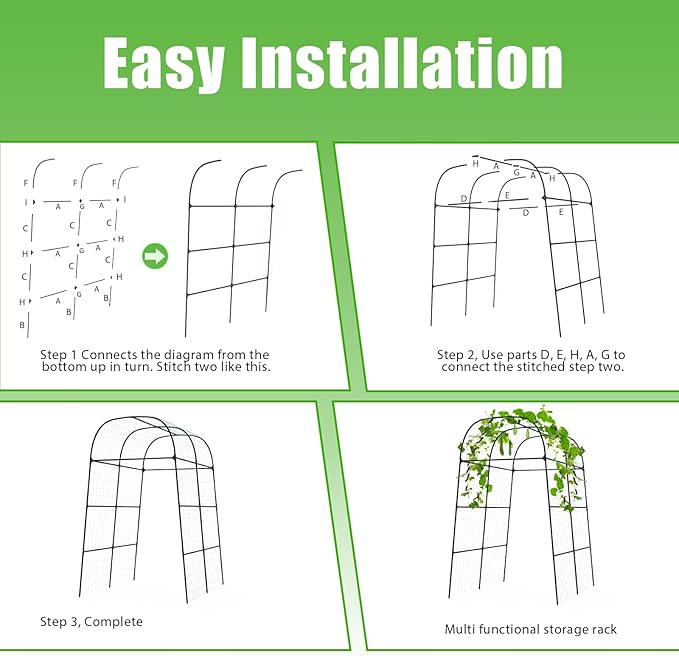 Garden Arch Trellis for Climbing Plants Outdoor - Cucumber Trellis for Raised Bed, Size:71 * 87 inch, Garden Trellis for Climbing Plants, Cucumber, Vegetable, Tomato, Flowers