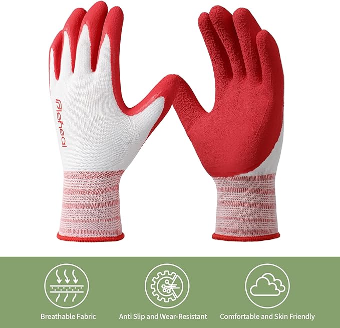 Pleneal Gardening Gloves for Women Men - Leather Garden Gloves Thorn Proof, Outdoor Protective Working gloves for Weeding