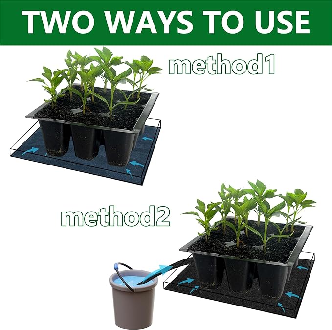 Adnee 110 x 25 Inch Automatic Plant Watering Mat, 3mm Thick Self Watering Capillary Mat, Felt Plant Water Wicking Mat for Seed Sprouting Hydroponics Potted Plants