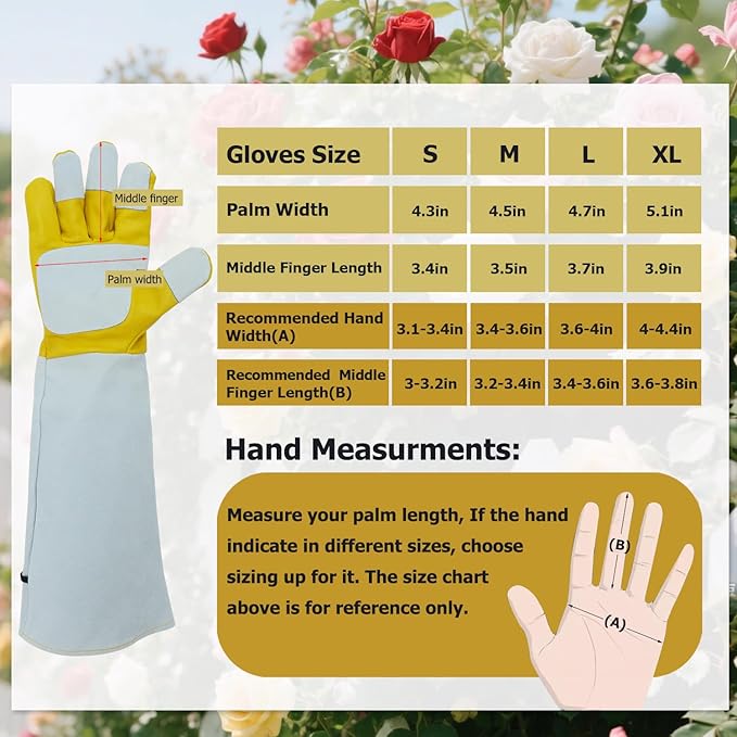 Cactus Gloves, Thorn Proof Gardening Gloves for Rose Pruning & Cacti Handling (Large (Pack of 1), Yellow-reinforce)