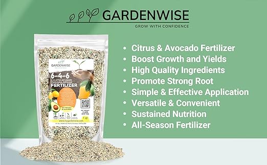 6-4-6 Avocado and Citrus Tree Professional Fertilizer Plant Food for Outdoor/Indoor Gardening; Quick-Release Nitrogen Fertilizer; Orange, Lime, Avocado and Lemon Tree Fertilizer (2 QUARTS)