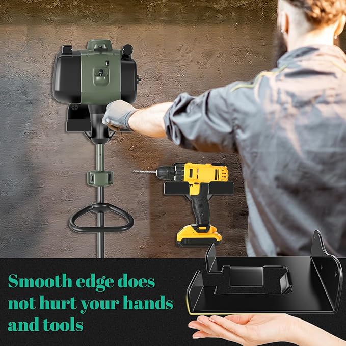 Weed Eater Hanger Garage Organizer Trimmer Rack, Weedeater Rack Wall Mount for Grass Trimmer, Garden Power Tool Holder Organizer for Grass Trimmer Hedge Trimmer (Black-1Pcs)