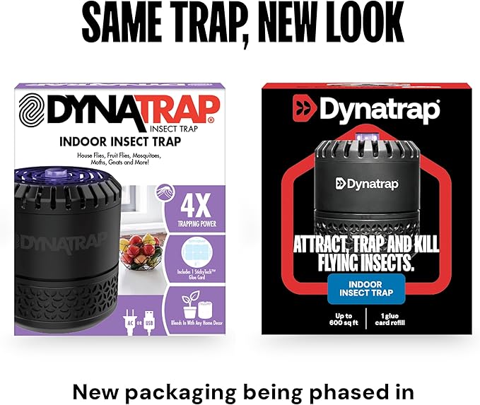 DynaTrap DT152 Indoor Insect Trap and Killer – Catches and Kills Gnats, Flies, Moths & Other Flying Insects