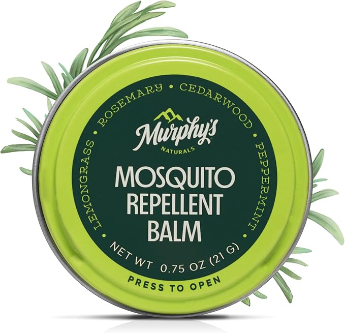Murphy's Naturals Mosquito Repellent Balm for Outdoor Patio, Hiking, Camping, Plant-Based with Cedarwood, Lemongrass & Rosemary, 0.75 oz