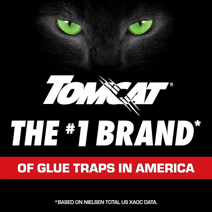 Tomcat Glue Boards with Eugenol for Enhanced Stickiness, Immediate Grip Glue Captures Mice, Cockroaches and Insects, Use Flat or Covered, Ready-To-Use, 26-Pack