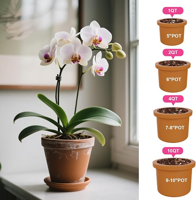 Orchid Potting Mix Orchid Bark, Mix Pine Bark and Perlite, Good Drainage and Water Retention (1 Quart)