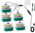 5 Packs Seed Starter Tray with Grow Light,Plant Starter Tray Seedling Starter Kit with Humidity Domes 5-Level Brightness 4 Timers for Indoor Greenhouse