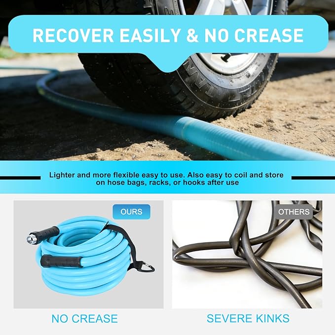 Nilight RV Water Hose 100FT Garden Drinking Hoses with Storage Bag Leakproof Anti-Kink 5/8" Inner Diameter Flexible Lightweight Freshwater Hose for RVs Campers Travel Trailer Boat Car Wash Accessories