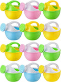 Sosation 12 Pieces Watering Can for Kids Bath Buckets Toys Play Sand Toys Plastic Small Watering Pot with Handles for Childrens Gardening Tools Beach Playing Sand(Vivid Style)