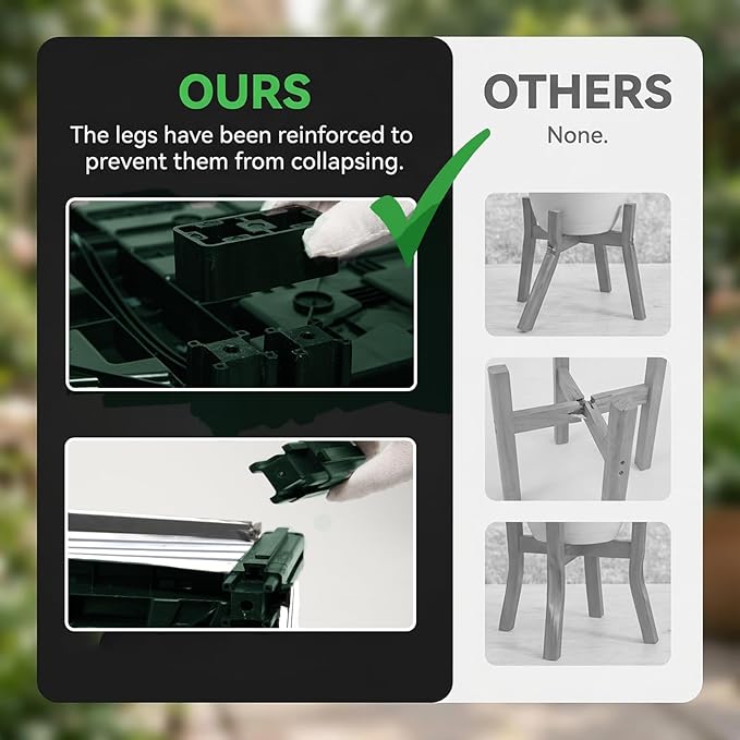 3PCS Raised Garden Beds Outdoor with Legs Planter Box, 47x16x21in Reinforced Support Rods, Drainage Grid, Multi-Combination Options for Vegetables, Flowers, Herbs, Ideal for Balcony, Patio Gardening