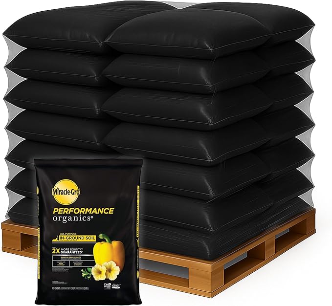 Miracle-Gro 60 Pack Performance Organics All Purpose In-Ground Garden Soil with Organic and Natural Ingredients, Feeds Vegetables, Flowers and Herbs for Up to 3 Months, 1.3 cu. ft.
