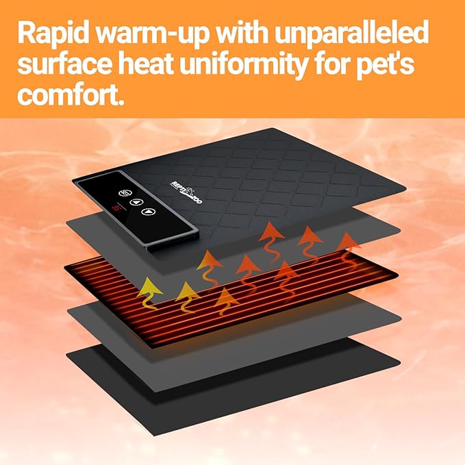 REPTI ZOO Reptile Heat Pad 6"x 8", 11W Reptile Heat mat with Adjustable Thermostat for Turtles, Hermit Crabs, Bearded Dragons, Leopard Geckos, Snakes, Lizards