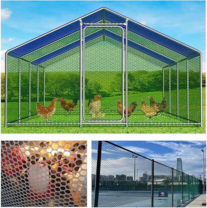 Upgraded Plastic Chicken Wire Fence Mesh 0.7in Poultry Animal Barrier Fence Garden Netting for Farm Poultry Chicken Netting Width 3.3ft(Size:33'L x 3.3'W Roll,Color:Black)