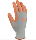 Digz Women's Stretch Knit Garden Gloves with Polyurethane Coating | Color: Gray/Orange | Size: Large, 1 Count (Pack of 1)