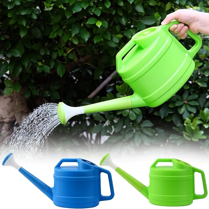 2 Gallon Watering Can, Watering Can for Outdoor Plants with Removable Long Spout, Large Plastic Watering Can for Indoor Outdoor Garden Flowers Plants (Blue)
