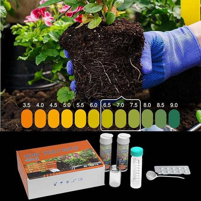 Oil PH Test Kit - 4 in 1 Analyzer Device, Nutrient Measurement Probe, Moisture Fertility Light Condition Detection System, Gardening Agriculture Soil Insight Tool | Instant Reading Precision Sensor