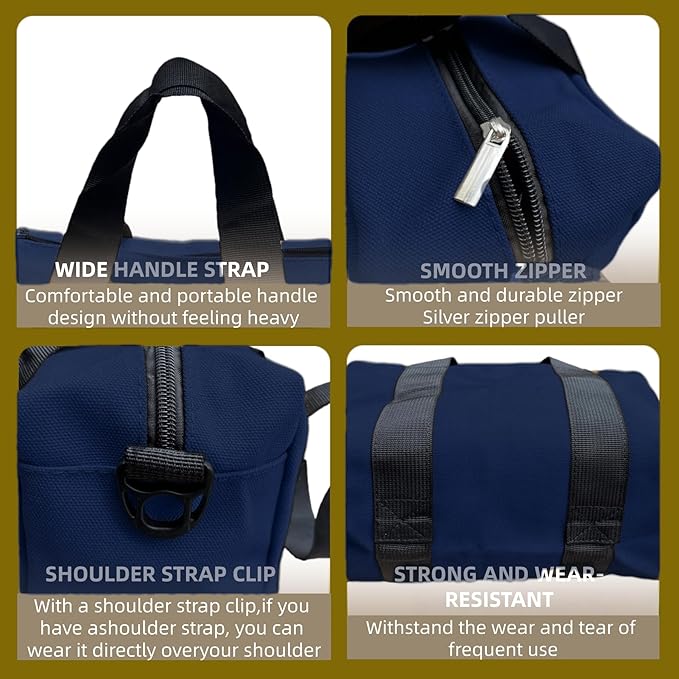 BLIRITEL Wide Mouth Tool Bag, Heavy Duty Canvas Tool Storage Bag, Large Capacity Handbag, Multi-function Tool Organizer Tote Bag for Storage Wrenches Pliers (Navy Blue, 18 Inch)