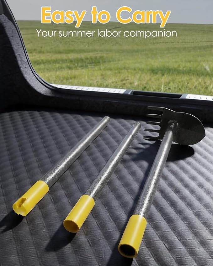 Hoe Garden Tool Heavy Duty Long Handle Manual Weeder Puller Tool for Weeding Loosening Soil 2 in 1 Garden Hoe Adjustable 31-46 Inch Steel Shaft for Gardening Yard Lawn Patio